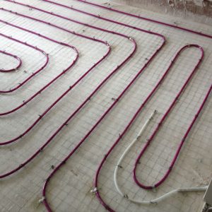 screed hydronic floor heating pipe with floor sensor