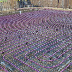 multi zone hydronic floor heating pipe in slab